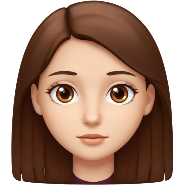 A girl with fair skin, brown eyes, and straight brown hair emoji