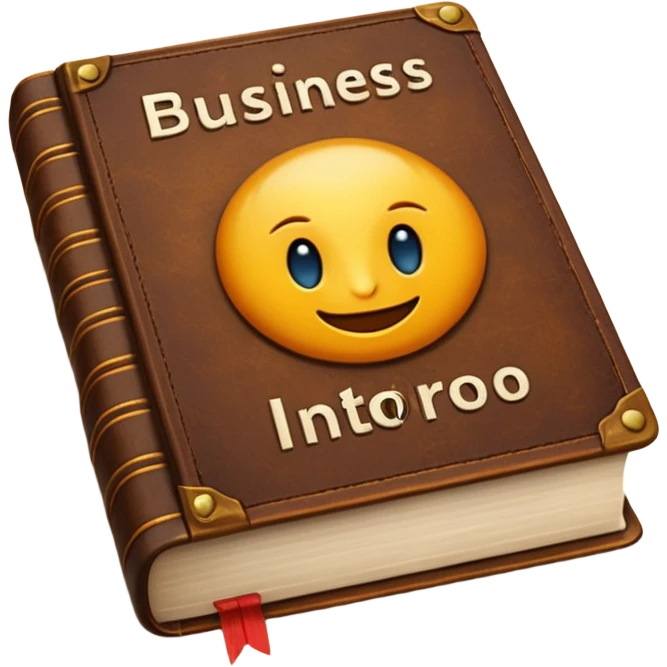 a book with a title " business intro " emoji