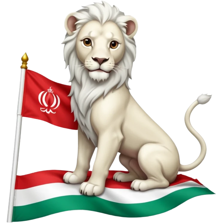 🦁وسط رنگ سفید پرچم 🇮🇷 emoji