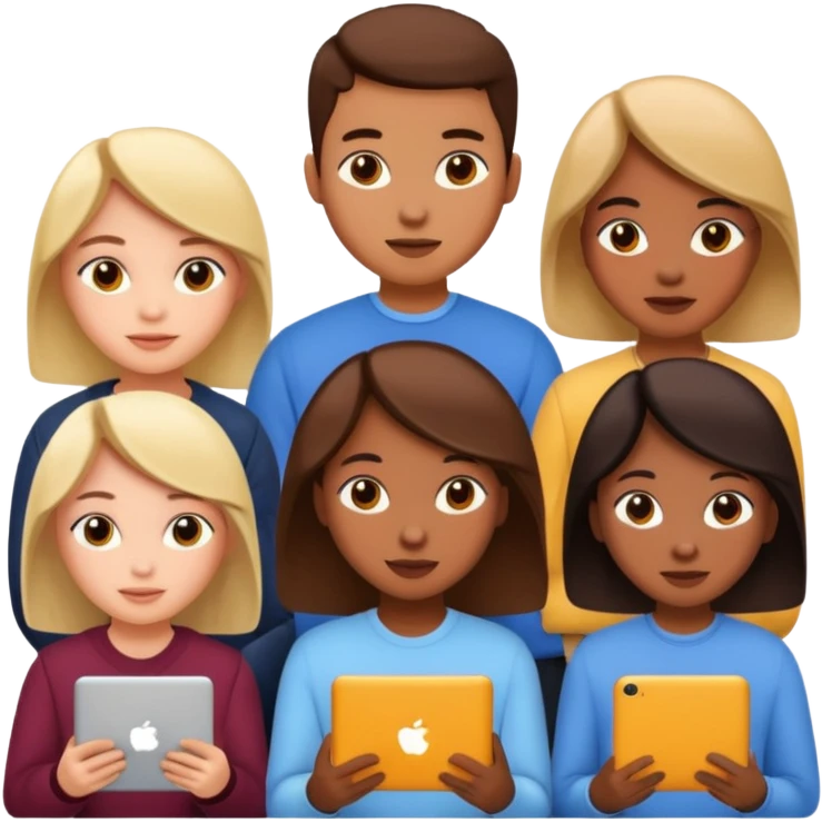 digital educational project, students learning online emoji