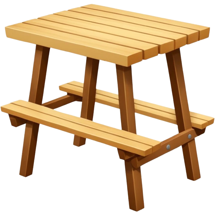 mesa alta color madera natural con bancas altas de color madera natural emoji