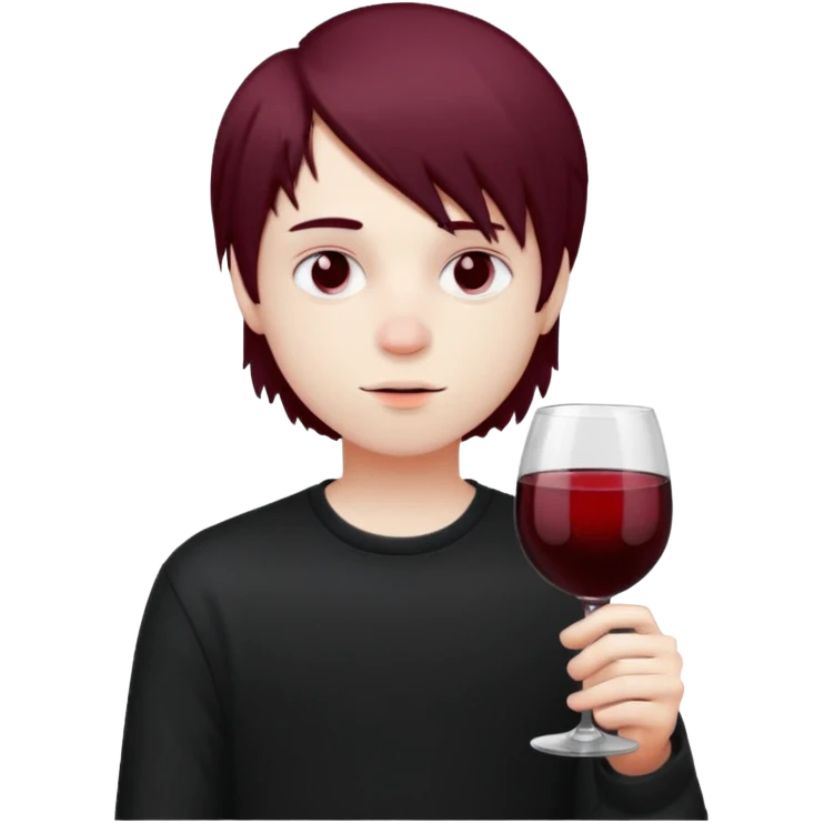 Bebendo vinho emo adolescente masculino emoji