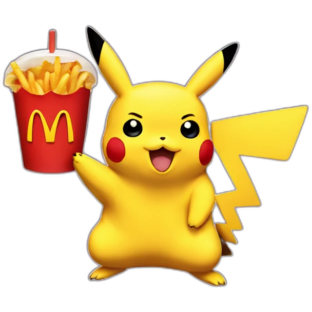 Pikachu eat macdo  emoji