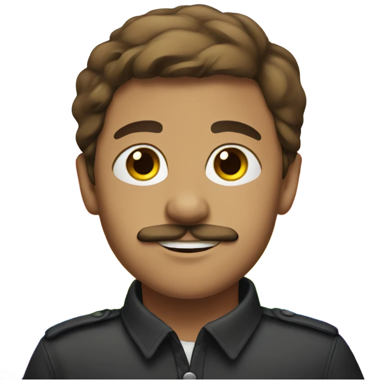 brown-haired boy with mustache, rainbow flag in background emoji