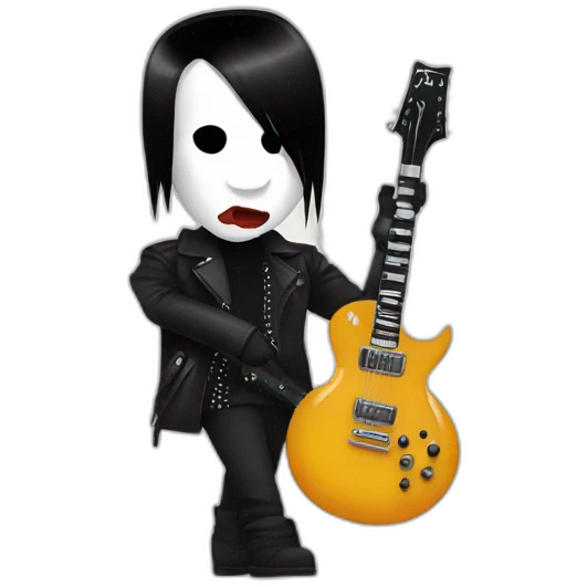 Marilyn manson with rock guitar emoji