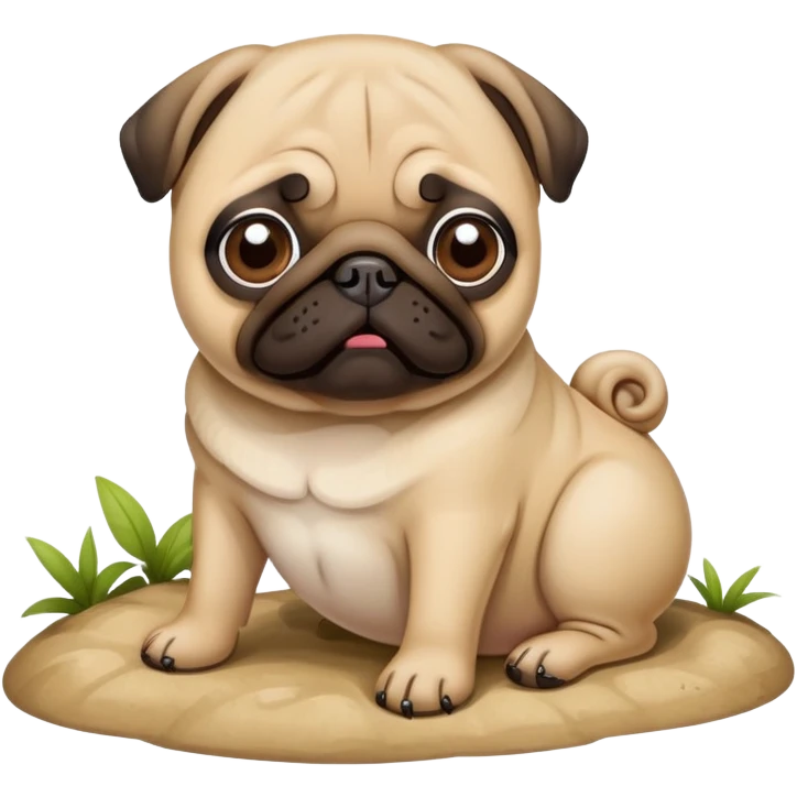 Pug pooping emoji