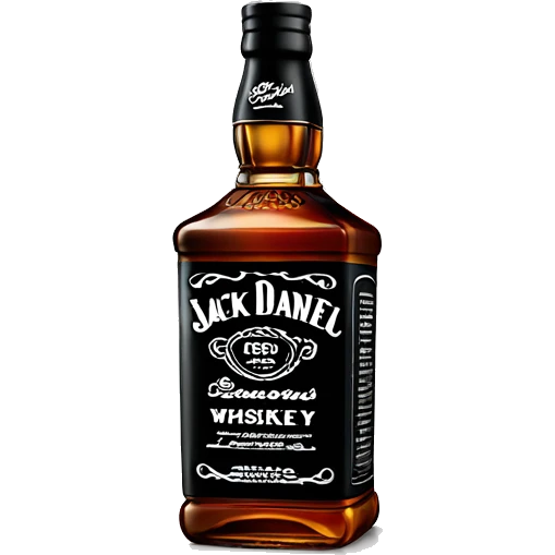 Realistic bottle of Jack Daniel's Whiskey isolated.  emoji