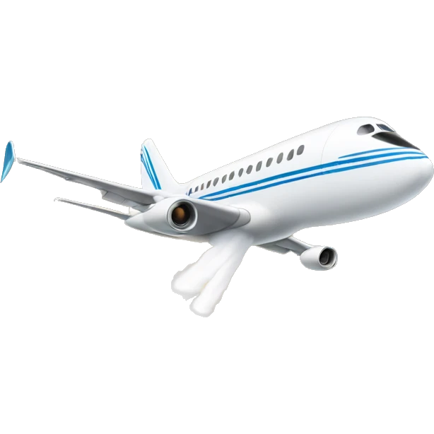 a jet plane with vapour trail behind it emoji