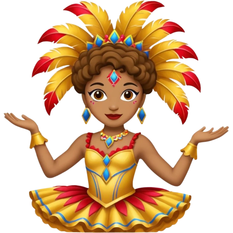 Uma daçarina vestido com roupa de carnaval emoji
