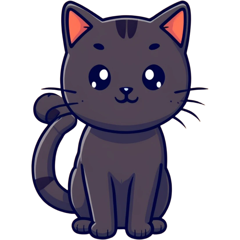 Black cat like chocolate emoji