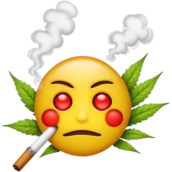 emoji face smoking weed emoji