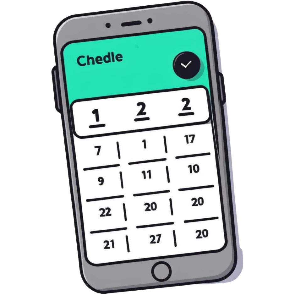 smartphone with schedule app interface emoji