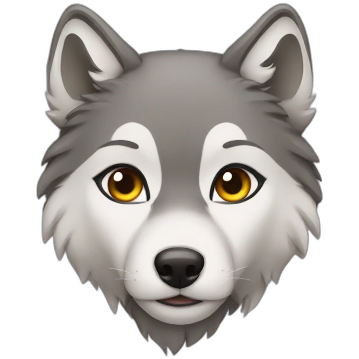 Female wolf with long eyelashes emoji