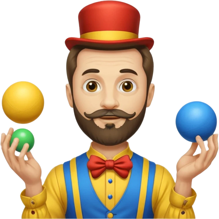 circus juggler beard zelensky juggling two balls blue and yellow emoji