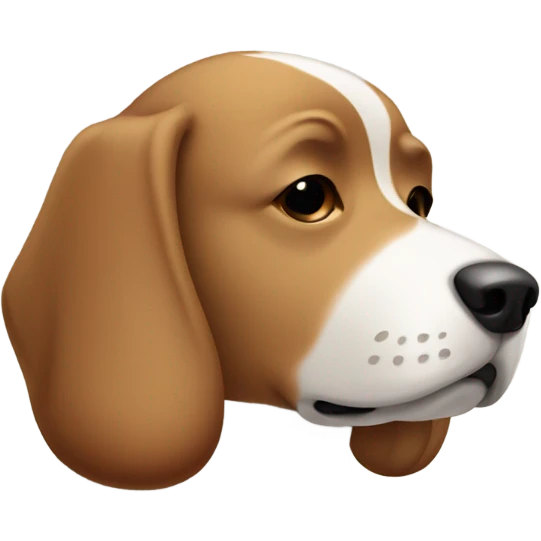 White and brown dog with his eyes closed emoji