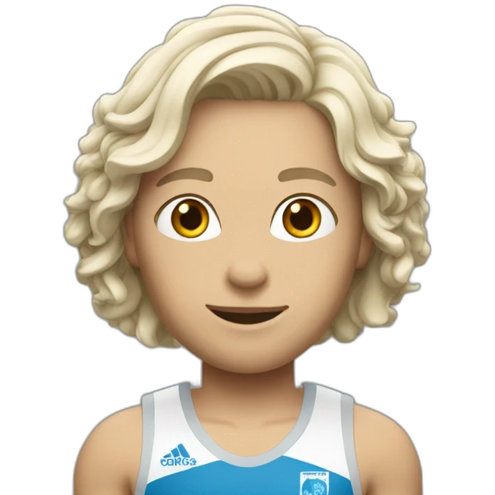 Un athlete blanc au cheveux pru emoji