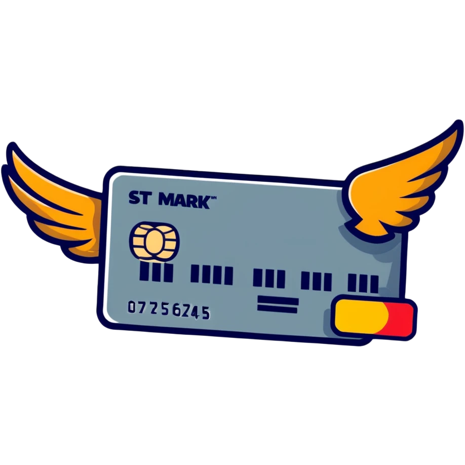 Carte crédit avec des ailes emoji