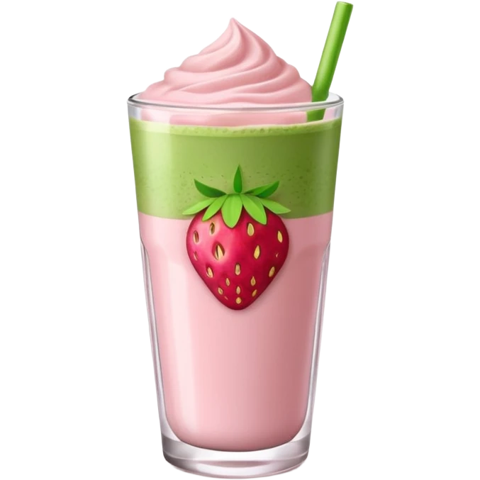 Matcha with strawberry oat milk  emoji