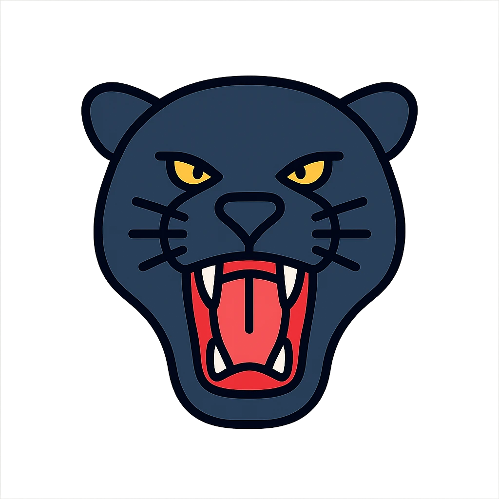 black panther roaring emoji