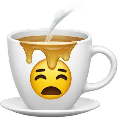 Cup with liquid running over it emoji