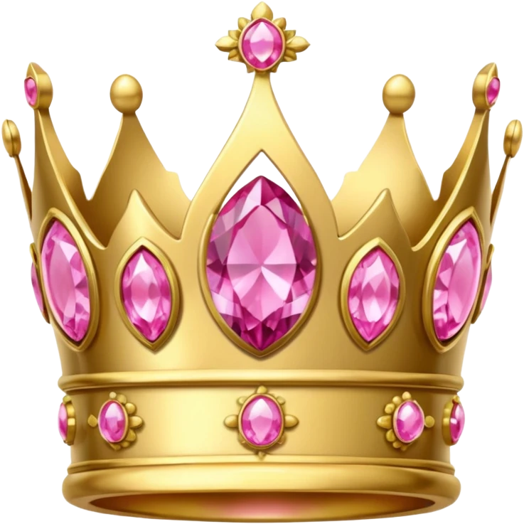 lower crown golden with pink gems emoji