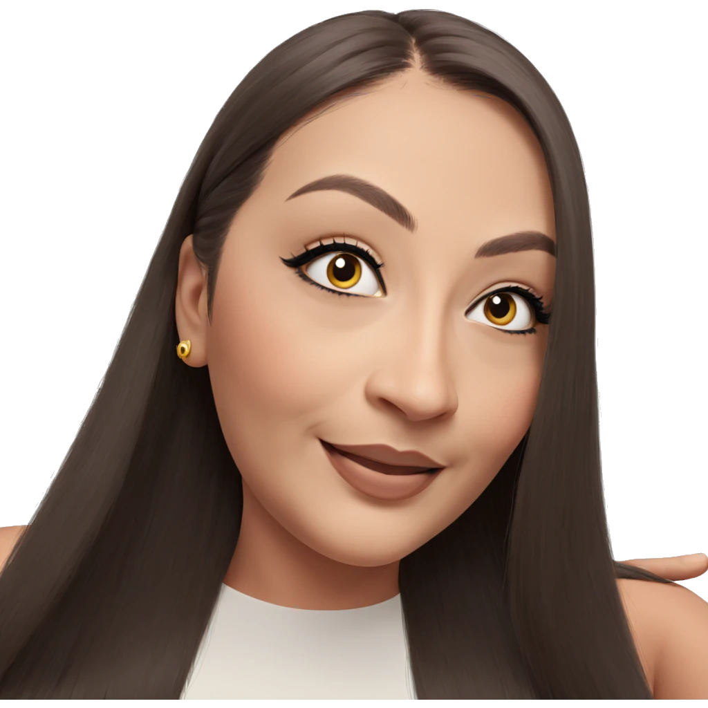 smiling girl with long hair emoji
