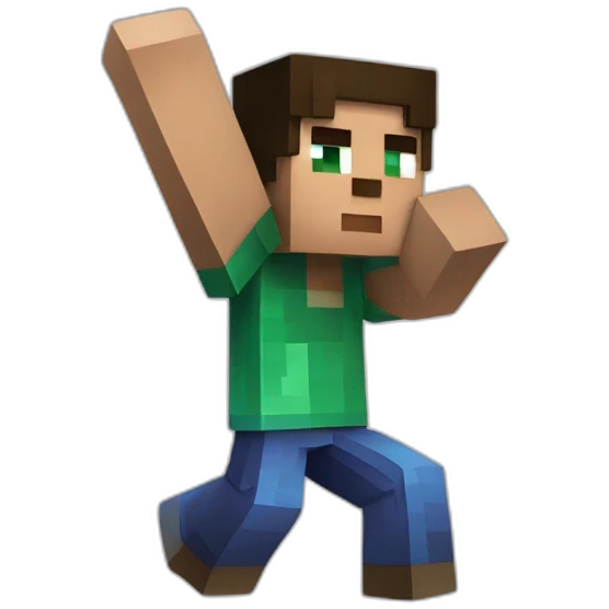 Steve de minecraft qui fait un dab emoji