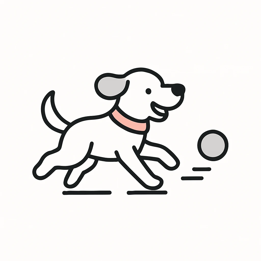 happy dog running after ball emoji