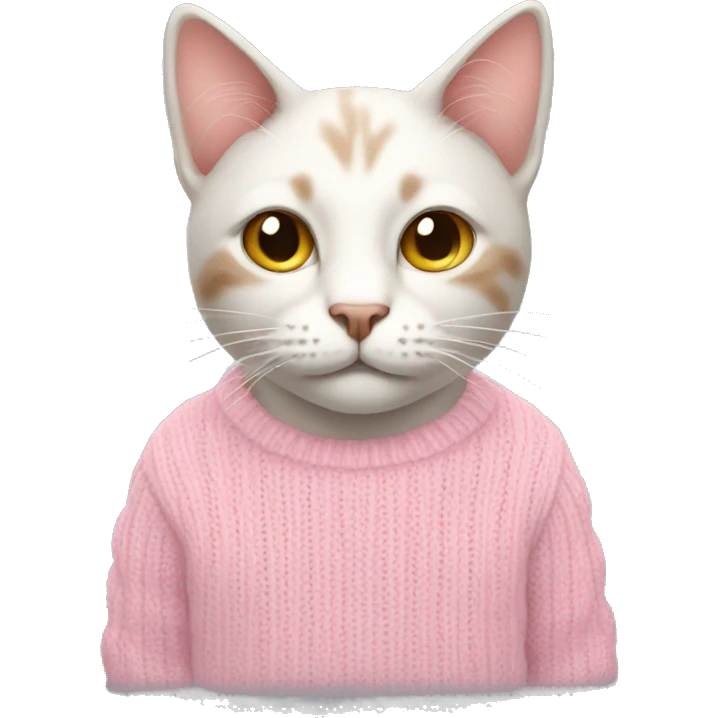 cat with light pink sweater emoji