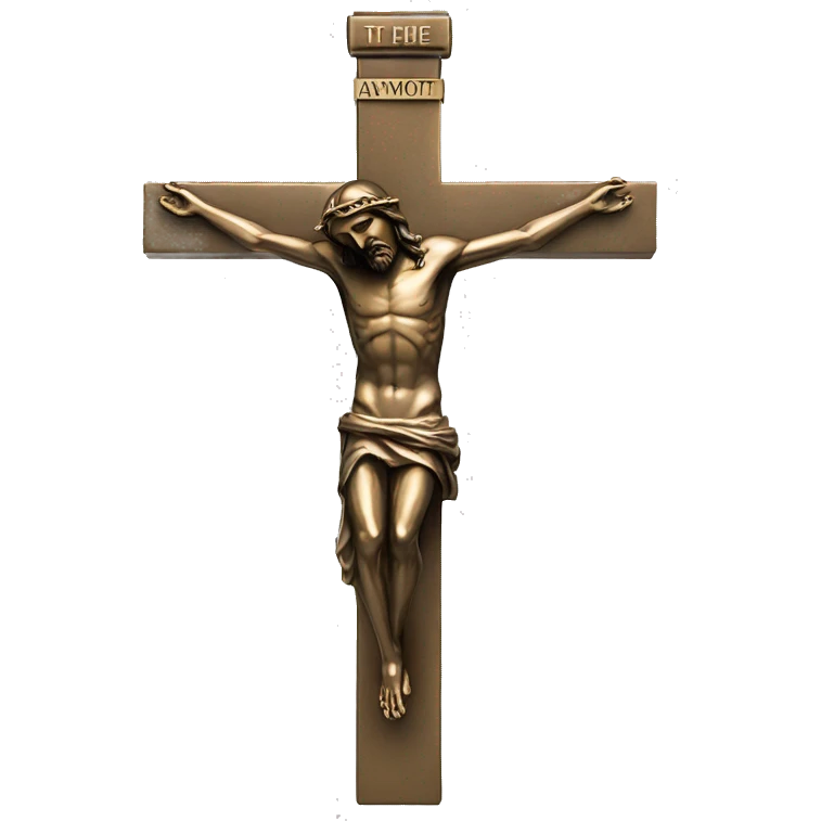 christ body statue bronze flying crucifix emoji