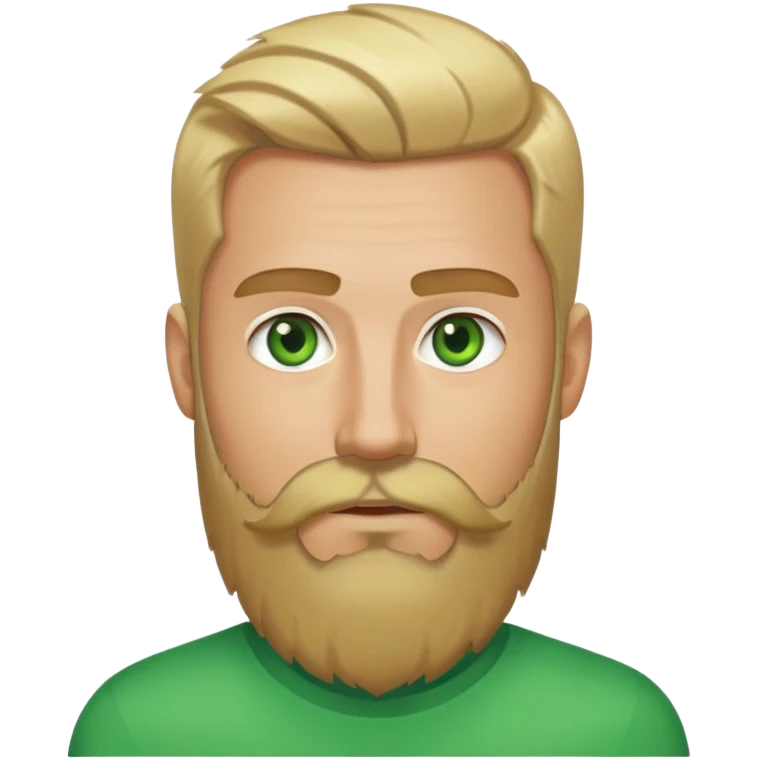 tech bro with beard 5 o clock shadow with more blonde hair, and bright green eyes. No mustache. Just a full beard. emoji