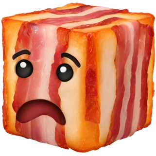 cube made from bacon emoji