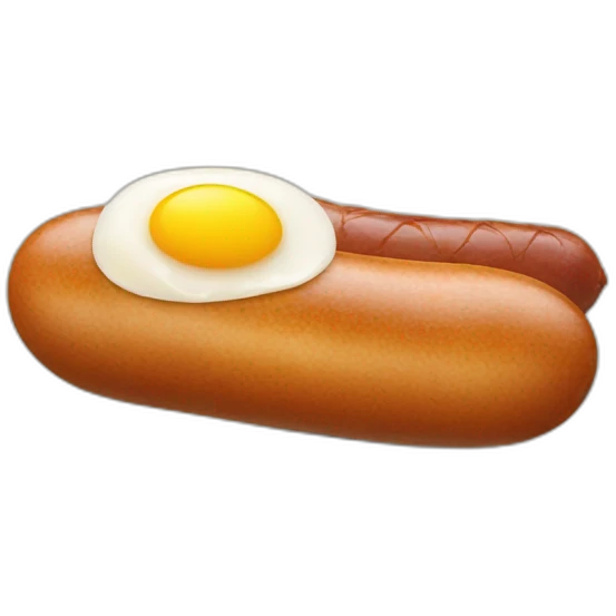 one saussage and two eggs emoji