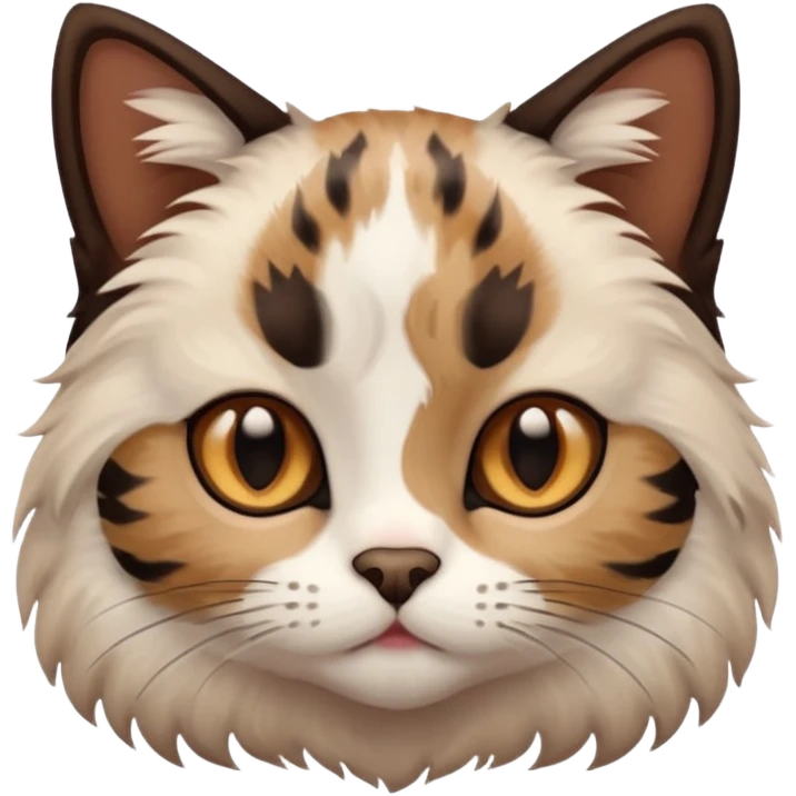 Color point cat brown and black emoji