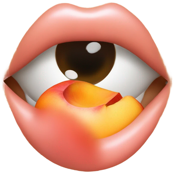 Licking peach emoji