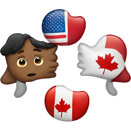 USA and canada kssing emoji