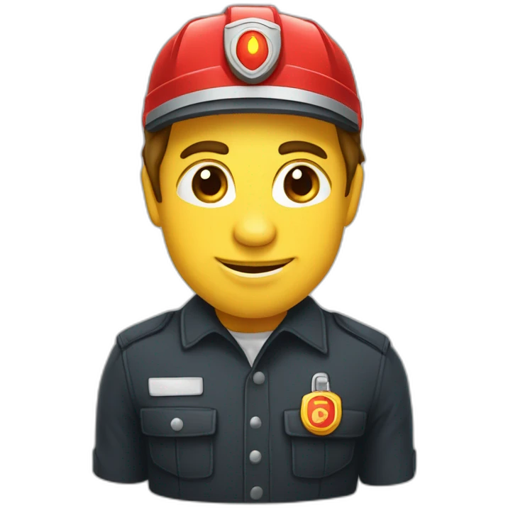 Pompier sur une fusée emoji