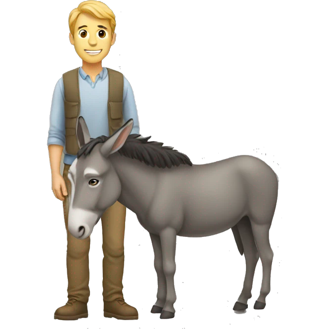 Man on all ground with donkey emoji