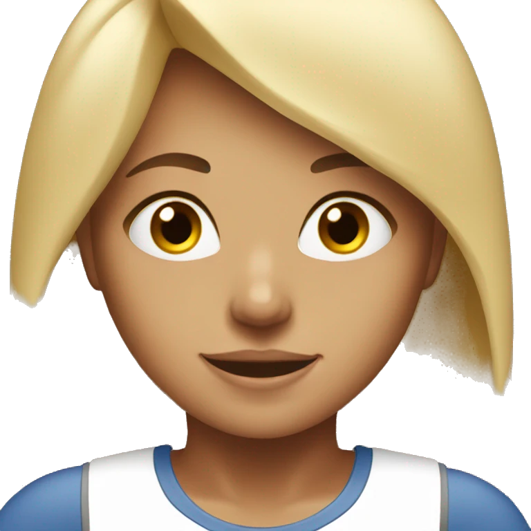 blonde girl with brown eyes working out  emoji