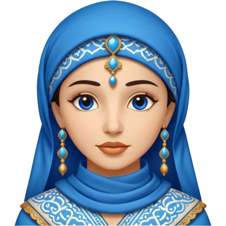 woman in moroccan culture style blue detailed emoji