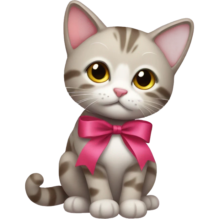 kitty with ribbon emoji