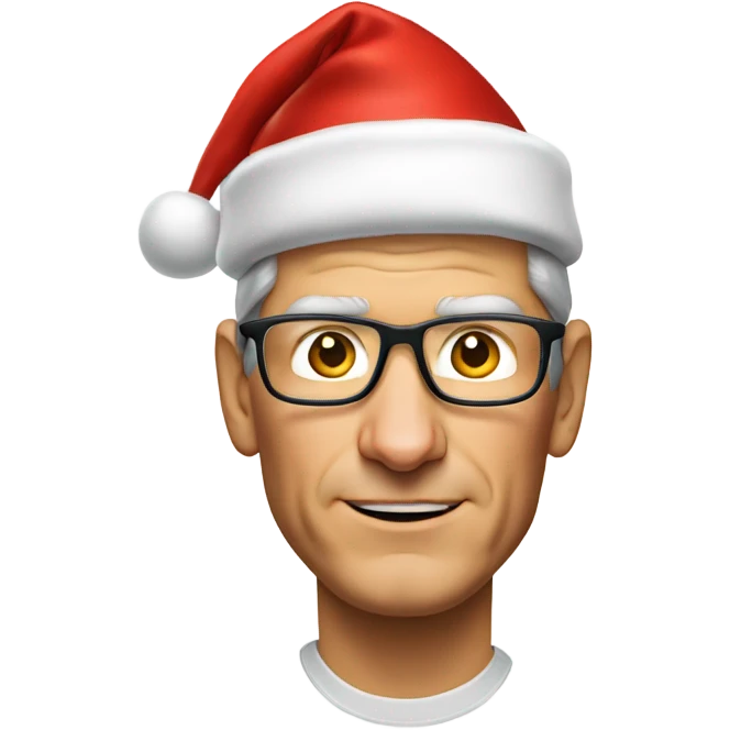 Tim Cook in Santa hat emoji