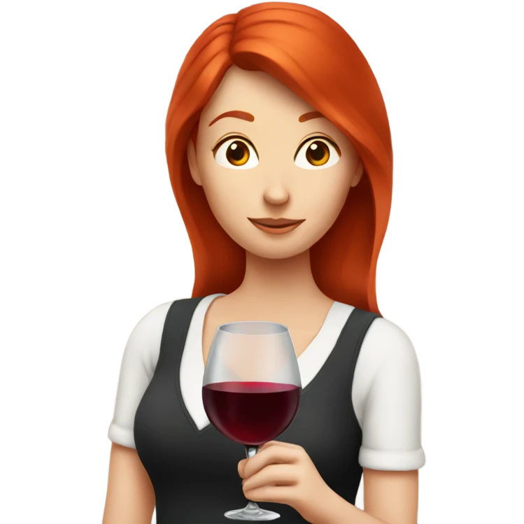 red head drinking wine emoji