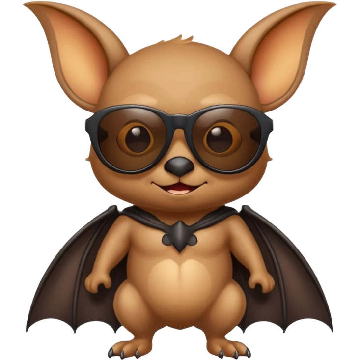 cute bat with sunglasses, full body emoji