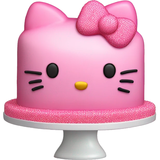 Hello kitty cake with pink sprinkles emoji