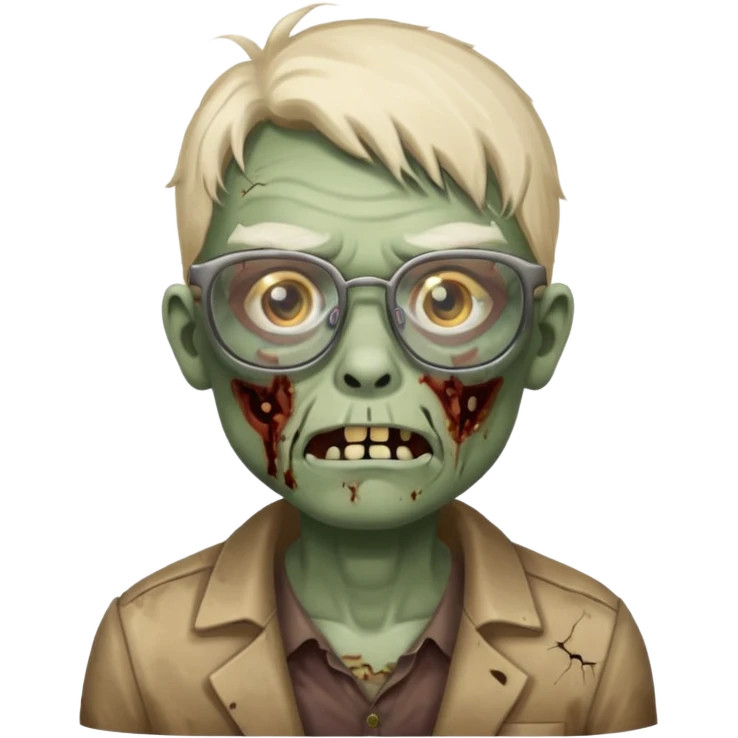 Zombie with big glasses more visible glasses, some difference between zombie and glasses emoji
