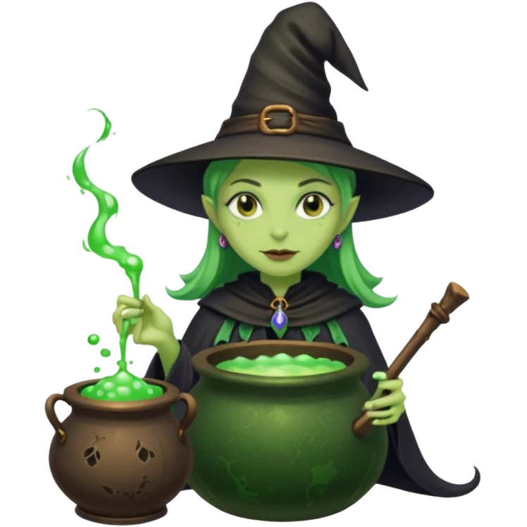 green witch cooking potion emoji