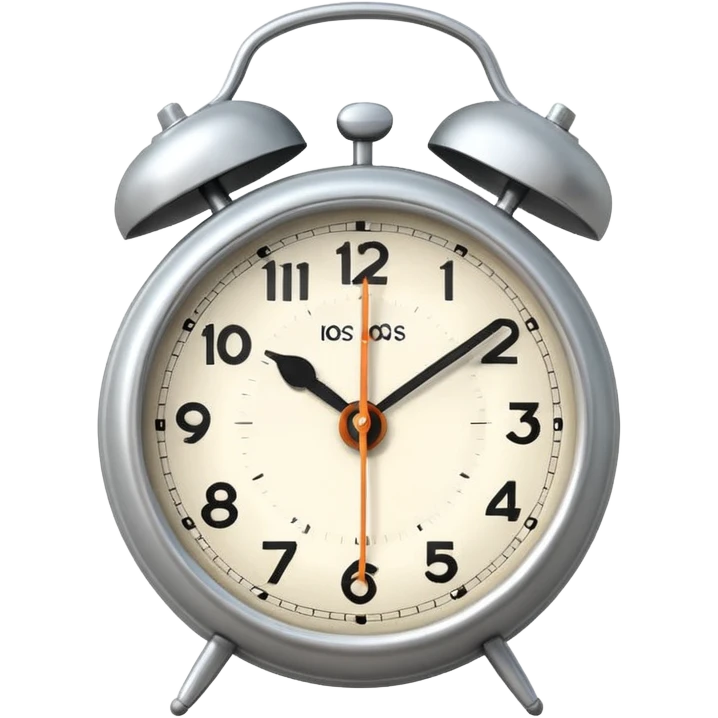 Matte white old fashioned alarm clock  emoji