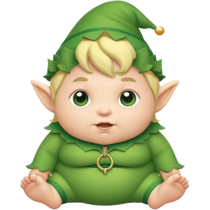 Chubby elf baby with green outfit emoji