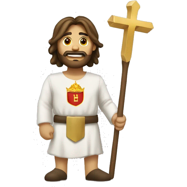 Cristo y un escudo con el número 63 emoji